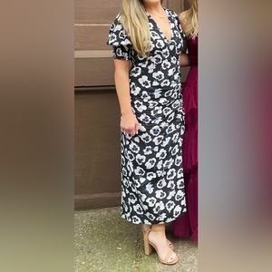H&M floral rayon maxi dress with skit EUC size M